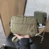 Bolso pequeño cuadrado impermeable estilo japonés de tela Oxford, ligero y casual, con múltiples bolsillos, diseñado como bolso cruzado para hombres y mujeres, perfecto para llevar un teléfono