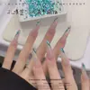 Moda Nuevo Arte de Uñas Azul Lago Blanco Pequeño Mini Gotas de Agua Forma Rhinestones para Uñas Accesorios Decoraciones de Fondo Plano