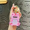 Criativo morango urso calculadora carro chaveiro feminino requintado casal saco escolar pingente bonito chaveiro pequeno presente