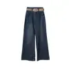 Oufan Retro Azul Elástico No Ajustados a la Pierna Micro Campana Jeans para Mujer Otoño Nuevo Estilo Pantalones de Cintura Alta Adelgazantes 11464