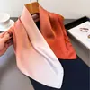 Lenço Quadrado Estampado Estilo Simples Degradê Xale Lenço de Pescoço Toque de Luxo Lenço Quadrado Pequeno para Amarrar Lenço de Cabeça Lenço de Seda Lenço