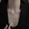 Colar de Gota em Prata S925 para Mulheres, Design de Nicho de Luxo Leve, Estilo Minimalista Simples, Corrente de Clavícula da Moda com Toque de Luxo e Franjas