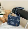 Bolsa Transversal Margarida Névoa Azul Clara Estilo Japonês Preguiçosa Chique Versátil Casual para o Dia a Dia Bolsa de Ombro