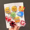 Grampo de Suor Clipe de Suor Emoticon de Soja Clipe Lateral Adorno de Cabeça Fofo Grande Sem Palavras Pacote de Expressões Engraçadas Grampo de Cabelo