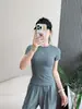 26 Coleção de Verão Yoga Elástico Slim Fit Emagrecedor Corrida Fitness Esportes ao Ar Livre Casual Camiseta de Manga Curta