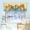 1 pieza moderna simple gatito de dibujos animados cortina de cocina media cortina transfronteriza Navidad decoración de ventana pequeña poliéster algodón Nuevo