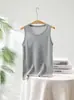 Camisola Adelgazante 100% Cachemira Pura Nuevo Estilo Otoño e Invierno 2026 Top de Punto Ajustado Sin Mangas Prenda Base