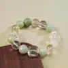 [Uva Verde después de la Lluvia] Cristal Natural Xiuyu Cristal Limón Copo de Nieve Fantasma Pulsera Pulsera Venta al por Mayor Regalo para Mejor Amigo