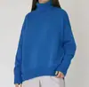 Suéter de cuello alto de color liso transfronterizo europeo y americano para mujer, otoño e invierno 2026, tejido clásico suelto y versátil de la fábrica de origen