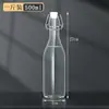 Botella de Vidrio con Tapa de Cierre Tarro Sellado Grado Alimenticio Hogar Botella Dispensadora de Fruta Vino Enzima Botella para Bebidas de Jugo Botella para Fermentación Casera