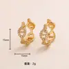 Pendientes de moda para mujer, de venta caliente transfronteriza, color oro y plata, forma de nariz de cerdo, totalmente incrustados con circonia, estilo clip para oreja a la moda, suministro mayorista de fábrica