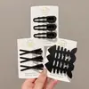 Horquilla Nueva de Estilo Sin Costuras con Borde Negro Mate Simple para Flequillo Lateral, Pinza de Pelo de Pato, Elegante Accesorio para el Cabello