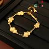Pulsera de Monedas de Oro Nuevo 2025 Pulsera de Monedas de Cobre para Mujer Nicho de Alta Gama Moda Pulsera Joyería Tienda de Oro Mismo Estilo
