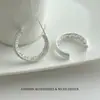 Pendientes Retro Europeos y Americanos con Personalidad Exagerada, Circonita Geométrica Cepillada, Aros Irregulares en Forma de C, Pendientes de Aro Estilo Minimalista