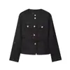 Exportación Transfronteriza Ropa de Mujer 2025 Estilo Europeo y Americano Cuello Redondo Manga Larga Chaqueta de Botones Solos Chaqueta de Béisbol Mujer M561222F