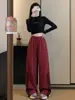 Pantalones deportivos para mujer con tres rayas, nuevo modelo 2026, estilo americano de alta calle, pantalones deportivos casuales de pierna recta holgada con rayas bidireccionales
