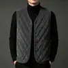 Chaleco de pana para hombre, forro interior de lana de cordero grueso y afelpado para invierno, chaleco de algodón con cuello en V para hombres de mediana edad y mayores