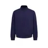 Sudadera de punto pesado con cuello alto y media cremallera CsmyGzx Zerotox con hombrera deconstruida, antiarrugas, para hombre, Primavera