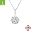 Collar con charm de plata moissanita original de 1 quilate brillante estrella radiante cadena de clavícula de plata s925 noble y elegante