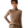 Suéter Camada Base de Gola Alta Outono/Inverno 2026 para Mulheres, Camada Interna Elegante, Tricô de Lã Novo Outono/Inverno, Suéter Preto de Corte Justo