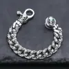 Atacado Pulseira de Prata 925 Caveira Grafite Grossa Masculina Única Tendência Personalizada Prata Tailandesa Joia Antiga Vintage