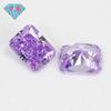 Gema Huagang 9A, corte rectangular con chaflán, flor de hielo, circón morado, diamante de alto carbono, circón octogonal pequeño, piedra desnuda de circonita cúbica