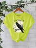 100 Algodón Amazon Transfronterizo Europa y América FCAWF Moda Suelta Casual Manga Corta Cuello Redondo Camiseta Mujer