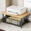 Suporte de Impressora de Mesa com Gaveta Suporte de Armazenamento de Copiadora Mesa de Escritório Pequeno Suporte de Posicionamento de Camada Dupla