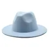 Sombrero de Fieltro Grueso de Color Sólido Transfronterizo para Hombres y Mujeres Otoño e Invierno Sombrero de Jazz Retro Sombrero de Copa de Lana Europeo y Americano de Borde Plano de 7 cm para Adultos