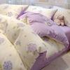 Set de cama de cuatro piezas de algodón 100% puro de dibujos animados para todas las estaciones, sábanas, funda de edredón, sábanas ajustables, juego de cama de tres piezas para dormitorio 4