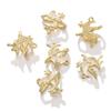 Nuevo colgante de aleación de estrella de cinco puntas con forma de luna y diamante, con baño UV, para pulsera, collar y accesorios colgantes