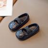 Zapatos de Princesa de Cuero para Niños 2026 Otoño Nueva Moda Mocasines Planos Versátiles para Niñas Pequeñas Mocasines de Suela Suave