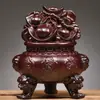 Ornamentos de Tigela Tesouro de Lingote Esculpido em Jacarandá para Decoração de Entrada de Sala de Estar em Casa, Artesanato Presente de Inauguração de Loja