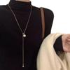 Nicho Diseño Frío Collar de Suéter con Cuentas Redondas Nuevo Otoño e Invierno para Mujer Collar Geométrico de Alta Gama Accesorios Cadena para Suéter