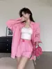 Traje Deportivo para Mujer en Verano, Ropa de Celebridad de Internet, Camisa Casual con Protección Solar, Pantalones Cortos, Conjunto de Dos Piezas para Vacaciones en la Playa, Holgado y Rejuvenecedor
