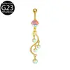 Anillo para ombligo de aleación de titanio G23 mariposa incrustado con circonita Moda europea y americana Joyería para perforaciones F136 Venta al por mayor transfronteriza de Amazon