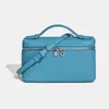 Bolsa Térmica para Marmita Modelo Novo Transfronteiriço Lp19, Bolsa Caixa de Couro Bovino de Primeira Camada, Bolsa de Ombro Único, Bolsa Transversal para Maquiagem para Mulheres