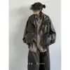 Jaqueta de Couro Motociclista Retro Japonês Melard Desgastado para Homens e Mulheres Americana Solta Casual Jaqueta de Couro PU Tendência