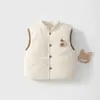 Colete de Bebê 120g Acolchoado de Algodão Protetor de Barriga para Outono e Inverno, Top Quente de Fleece para Bebês e Crianças