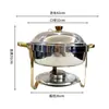 Fogão de buffet premium de aço inoxidável 7L, pequeno fogão redondo em forma de ovo dourado, fogão de aquecimento de hotel, fogão redondo de buffet para restaurante