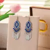 Pendientes Versátiles de Alta Gama para Mujer, Pendientes de Diamante Retro Literarios, Pendientes Bohemios Multicapa, Suministro al por Mayor