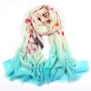 Cachecol de Lã Pintado à Mão, Dupla Utilização como Xale para Proteção contra o Frio, Gola Térmica Feminina para Outono e Inverno, Design Personalizado Pintado à Mão com Plantas e Flores Artesanais