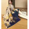 Cachecol Quente Espesso Estilo Yifei 2026 para Mulheres, Xale de Faux Cashmere, Cachecol Dupla Face Dopamina com Fita