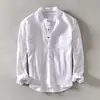 2026 Festival de Verano Y2 Amazon Transfronterizo Venta Caliente Camisa Casual para Hombre Color Sólido Cuello Mao Jersey Camisa para Viajero para Hombre