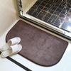 Tapete de Chão de Veludo Coral de Cor Sólida para Entrada de Banheiro, Resistente ao Desgaste, Fácil de Cuidar, Absorvente de Água, Tapete de Chão de Banheiro Antiderrapante