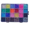 Paquete de 24 compartimentos de populares accesorios transfronterizos para decoración de uñas, piezas pequeñas de resina, pinzas para el cabello, pendientes, accesorios para uñas postizas, diamantes de imitación de fondo redondo al por mayor