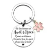 Chaveiro de Aço Inoxidável Good Sisters da Amazon para Irmã Mais Velha com Acessórios de Flor de Cerejeira 2026 Presente para Melhores Amigos