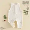 Enterizo sin mangas para bebé Anji Little Duck Clase A sin huesos Traje de gateo para bebé Tejido gofrado de verano Ropa para recién nacidos