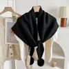 Cachecol Triangular Listrado Outono e Inverno Estilo Coreano, Cachecol Quente e Versátil, Protetor de Pescoço, Xale para Mulheres