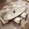 Mesa de Comedor Vintage de Piedra Travertino con Forma de Lágrima Estilo Francés, Mesa de Comedor de Madera Maciza Color Nogal para Uso Doméstico Estilo Retro Wabi-Sabi Madera Maciza
